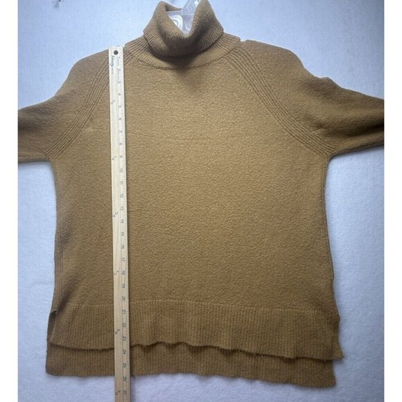 J Crew Women's Sz M Turtleneck Merino Wool Alpaca Blend Sweater Mustard Yellow - Picture 8 of 8